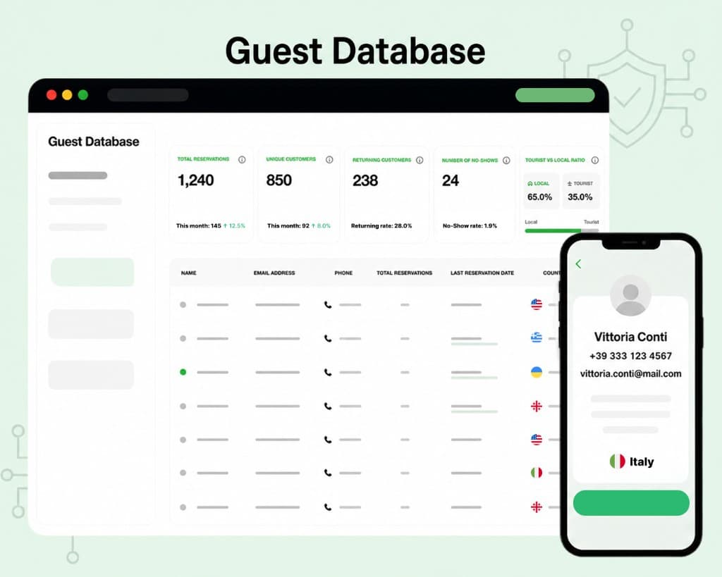 Rezto guest data ownership and guest profile dashboard